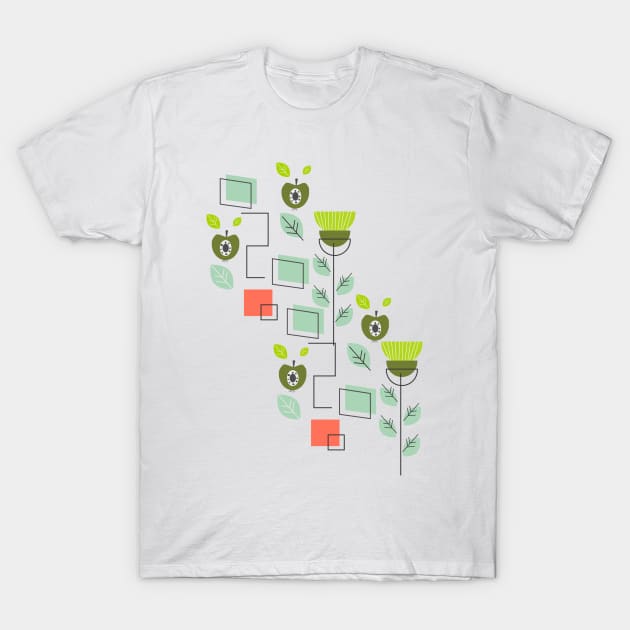 Mid-century flowers, fruits and more T-Shirt by CocoDes